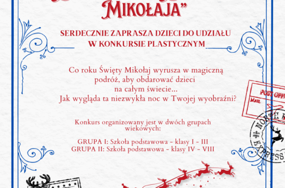 Konkurs plastyczny “Śladami sań Świętego Mikołaja”